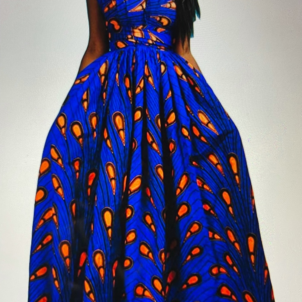 Sexy Bright Blue Boho Maxi Dress - Picture 4 of 5
